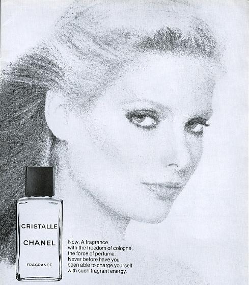 Chanel Cristialle for women en eskilerden antika reklam afişi karakalem siyah beyaz commercial.jpg