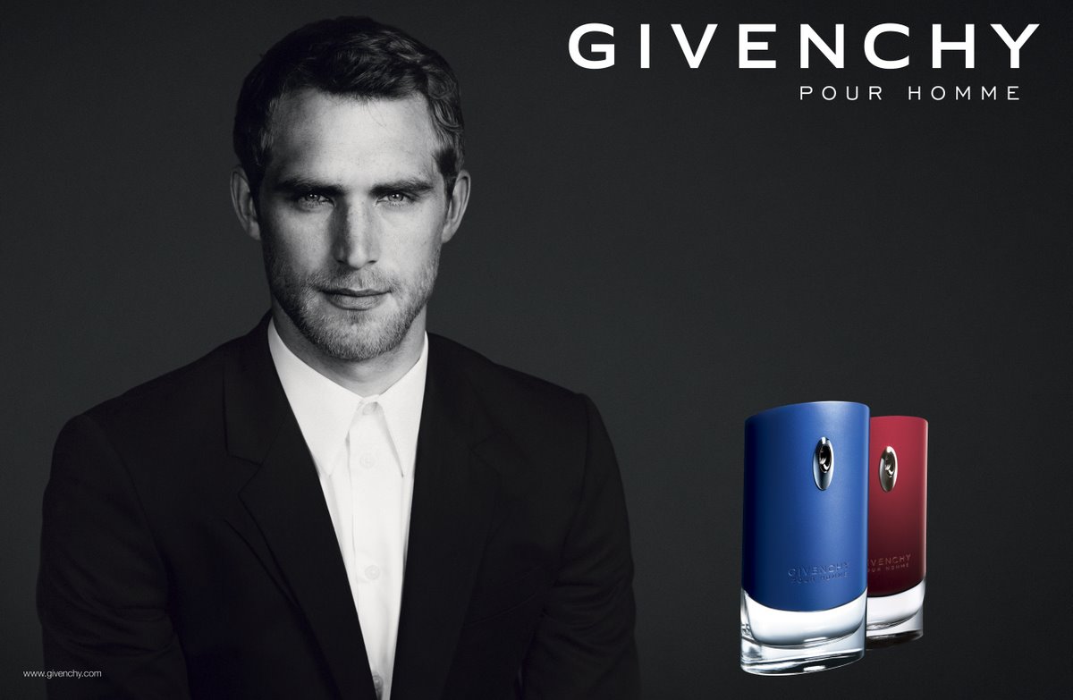 Givenchy pour Homme Givenchy for men reklam afiş poster manken blue ve pour homme modeli şişe.jpg