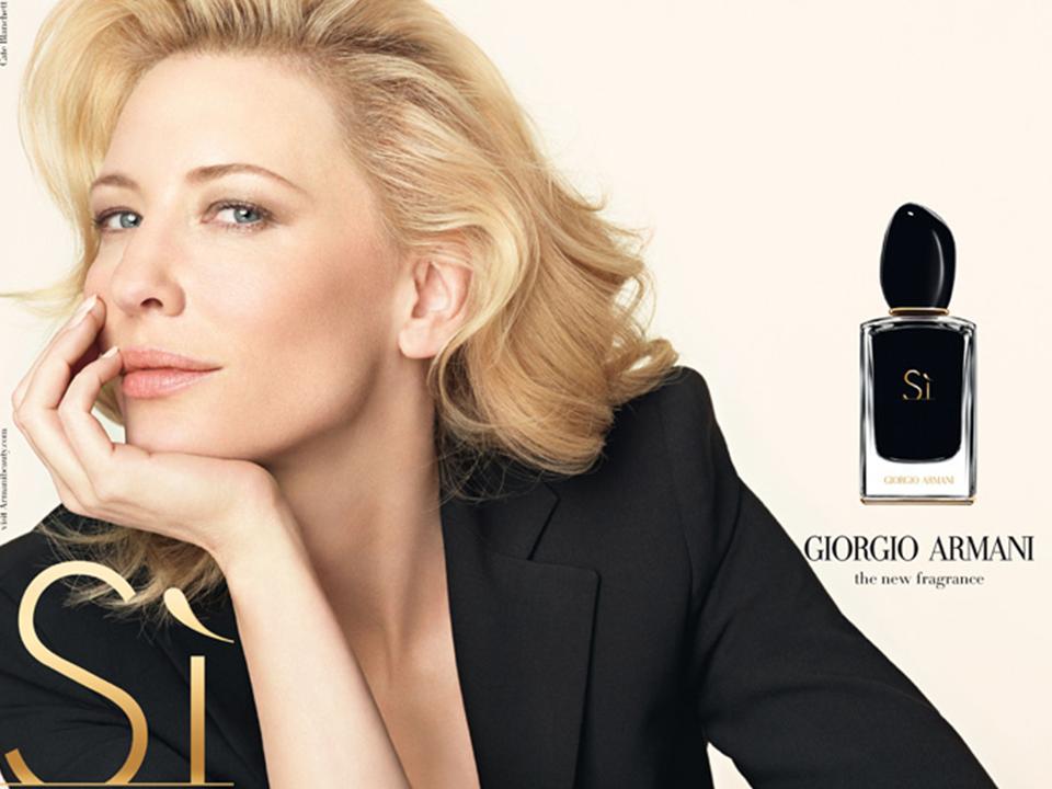 Si intense Giorgio Armani for women bayan manken aktris Cate Blanchett afiş poster.jpg