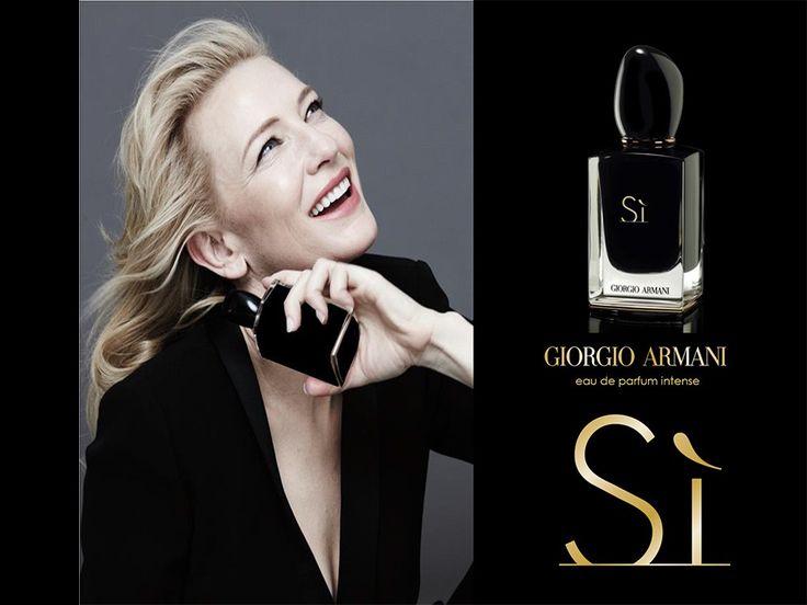 Si intense Giorgio Armani for women gülüyor aktris Cate Blanchett afiş poster.jpg